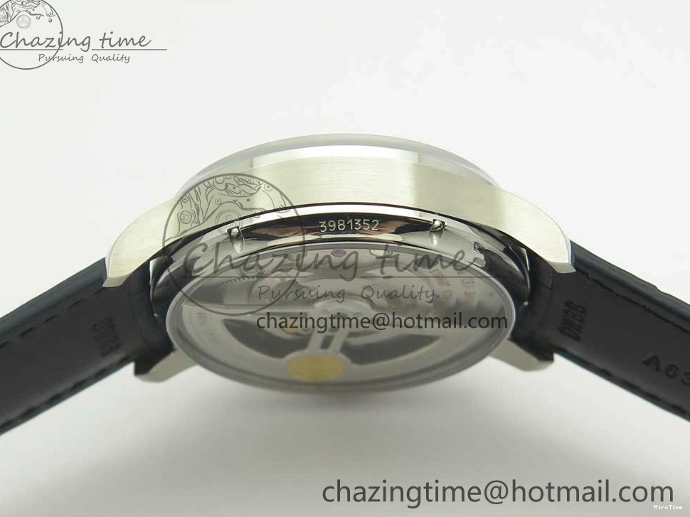 MIROTIME 0111 Cozy Portuguese Tourbillon IW5463 SS ZF Best Edition White Dial Blue Hands on Blue Leather Strap 7172